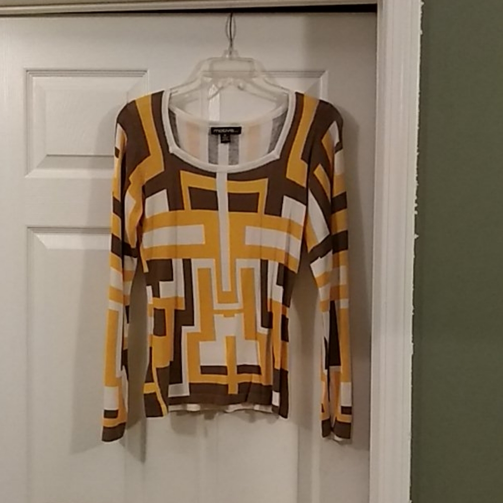 Very nice color-block sweater.